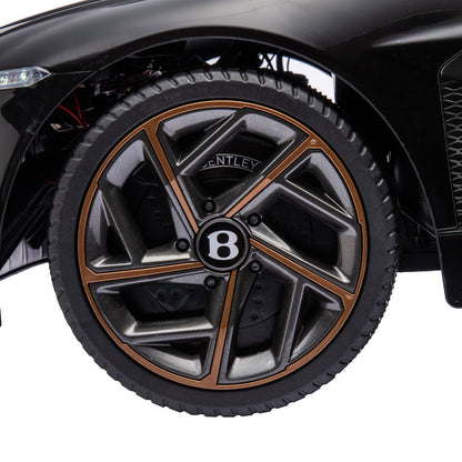 Licensed Bentley 2.4G RC Kids Ride On Car with 3 Speeds - Electric 12V 7A in Sleek Black