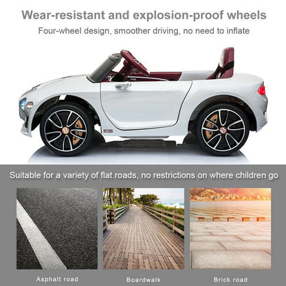 12V Bentley Style Kids Ride On Electric Toy Car with Remote Control and LED Lights