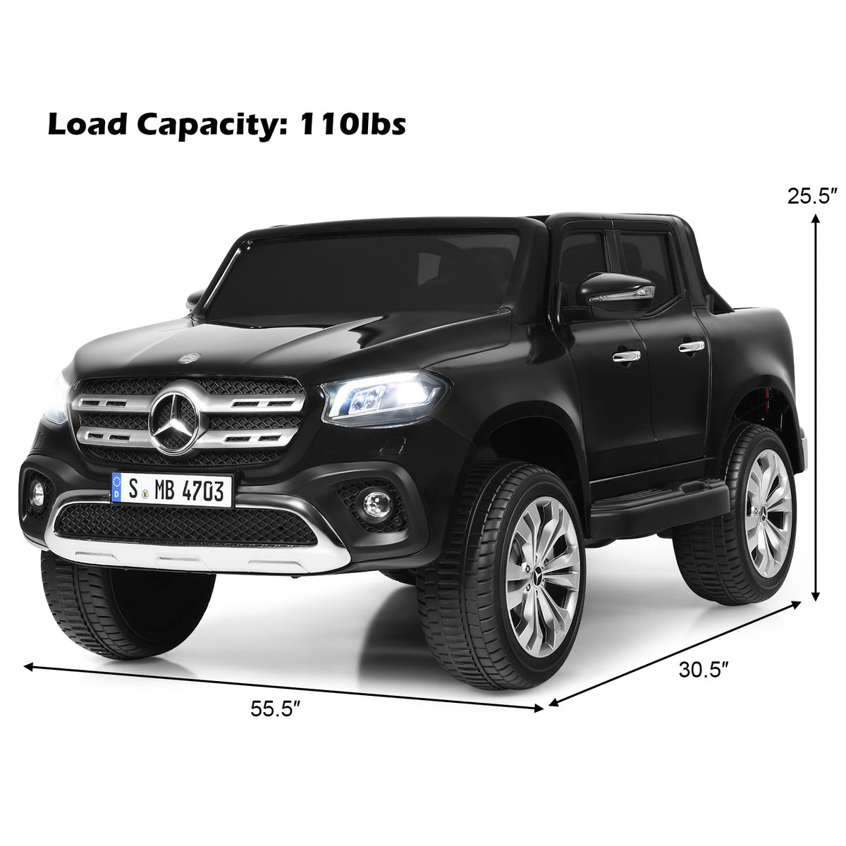 Licensed Benz Electric Ride-On Car for Kids - 2 Seater Toy Vehicle