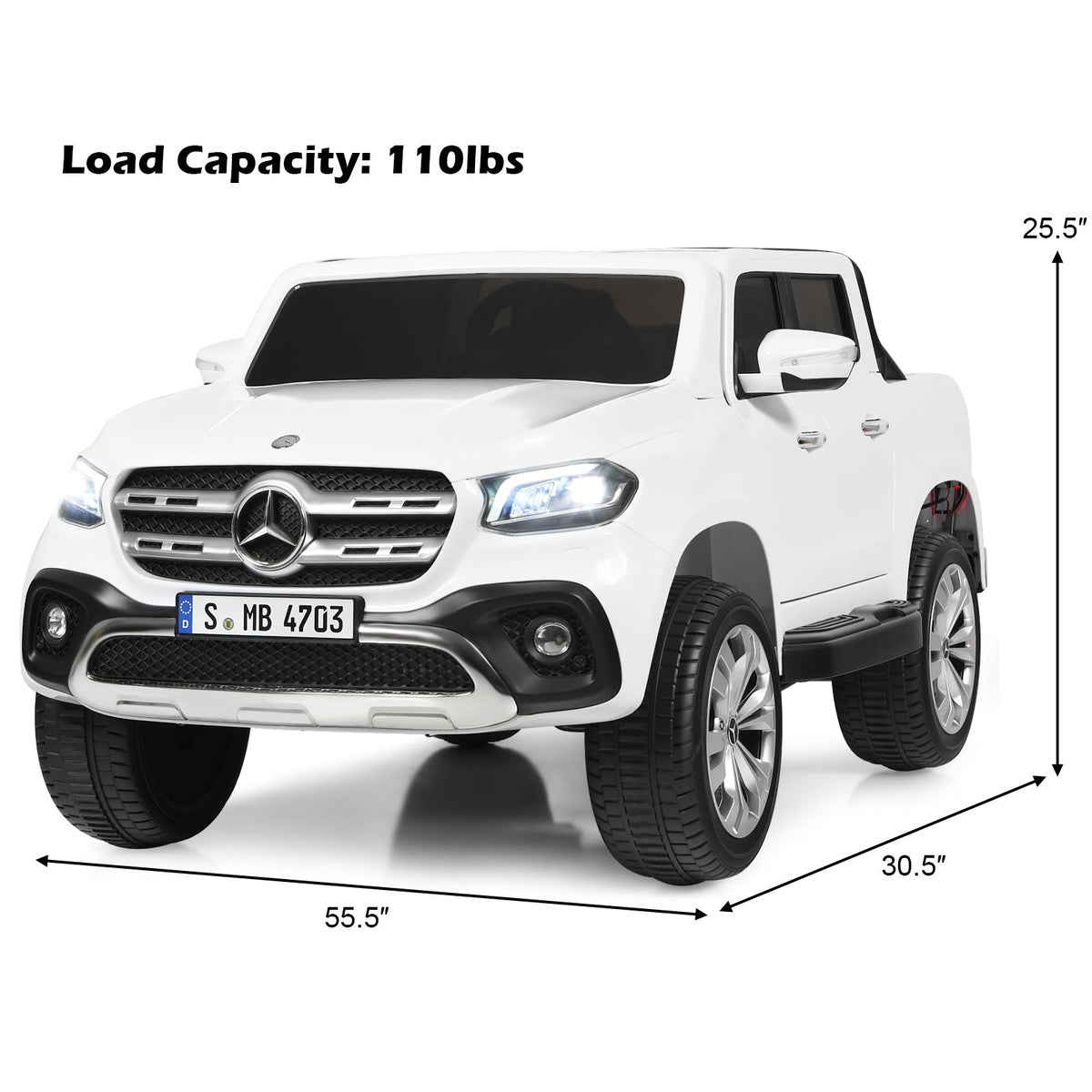 Licensed Benz Electric Ride-On Car for Kids - 2 Seater Toy Vehicle