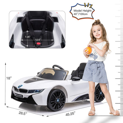 Licensed BMW I8 Coupe 12V Battery Powered Ride On Car for Kids with Remote Control and MP3 Compatibility