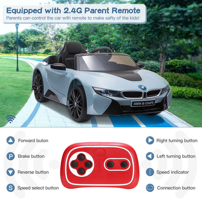 Licensed BMW I8 Electric Kids Ride-On Car with Remote Control - 12V Battery Powered