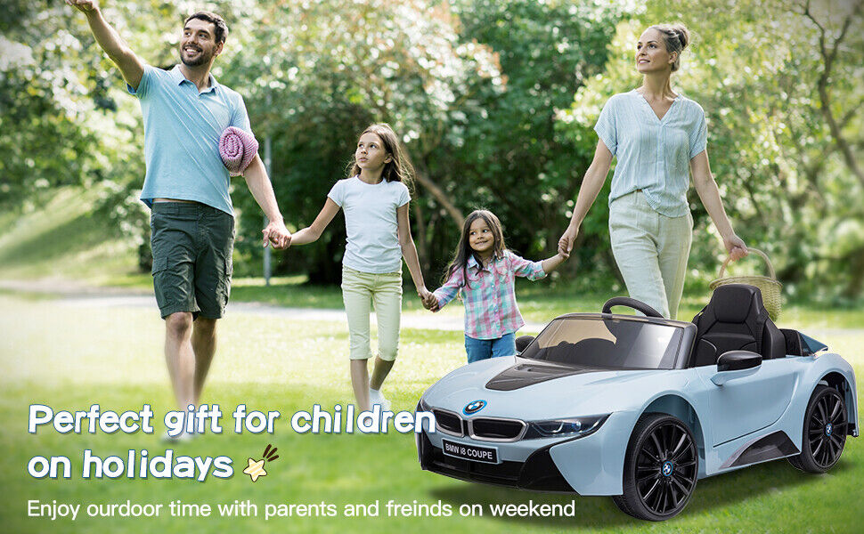 Licensed BMW I8 Electric Ride-On Car for Kids with Remote Control - Blue