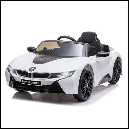 Licensed BMW I8 White Electric Ride-On Car for Kids with MP3 and Remote Control - 12V