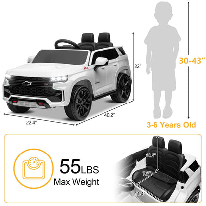 Licensed Chevrolet Silverado GMC 12V Ride-On Car Truck for Kids - White