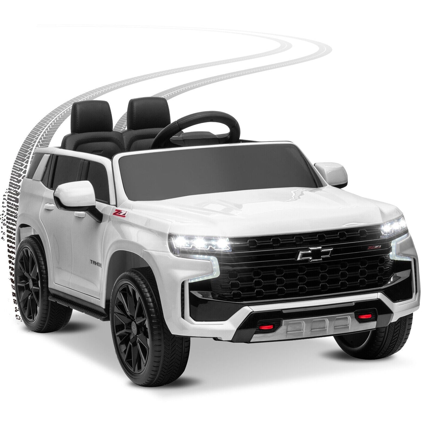 Licensed Chevrolet Silverado GMC 12V Ride-On Car Truck for Kids - White
