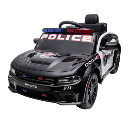 Licensed Dodge Charger Police Sports Car for Kids with LED Lights, USB and MP3 Capabilities - 12V