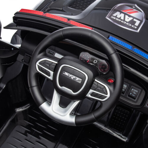 Licensed Dodge Charger Police Sports Car for Kids with LED Lights, USB and MP3 Capabilities - 12V