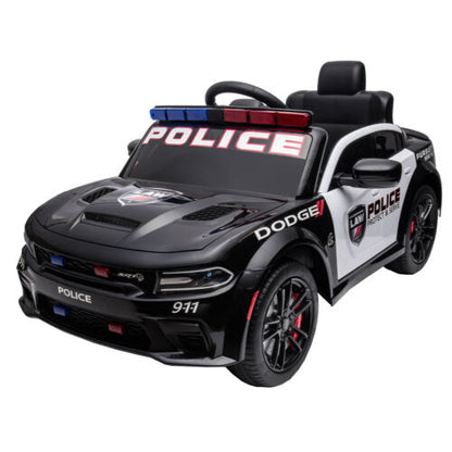 Licensed Dodge Charger Police Sports Car for Kids with LED Lights, USB and MP3 Capabilities - 12V