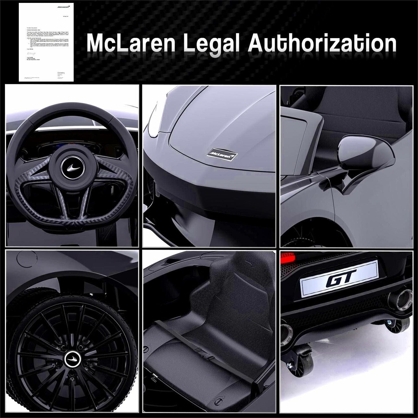 Licensed Electric Ride-On Toy Car for Kids with Remote Control and LED Headlights
