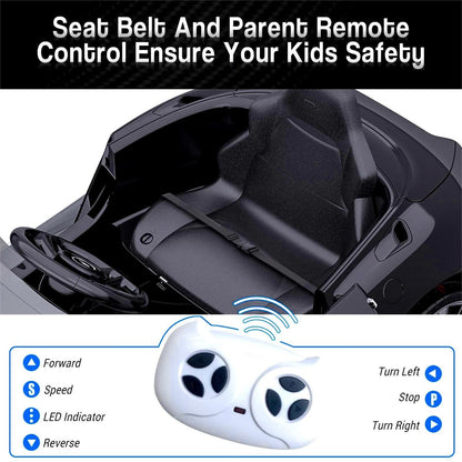 Licensed Electric Ride-On Toy Car for Kids with Remote Control and LED Headlights