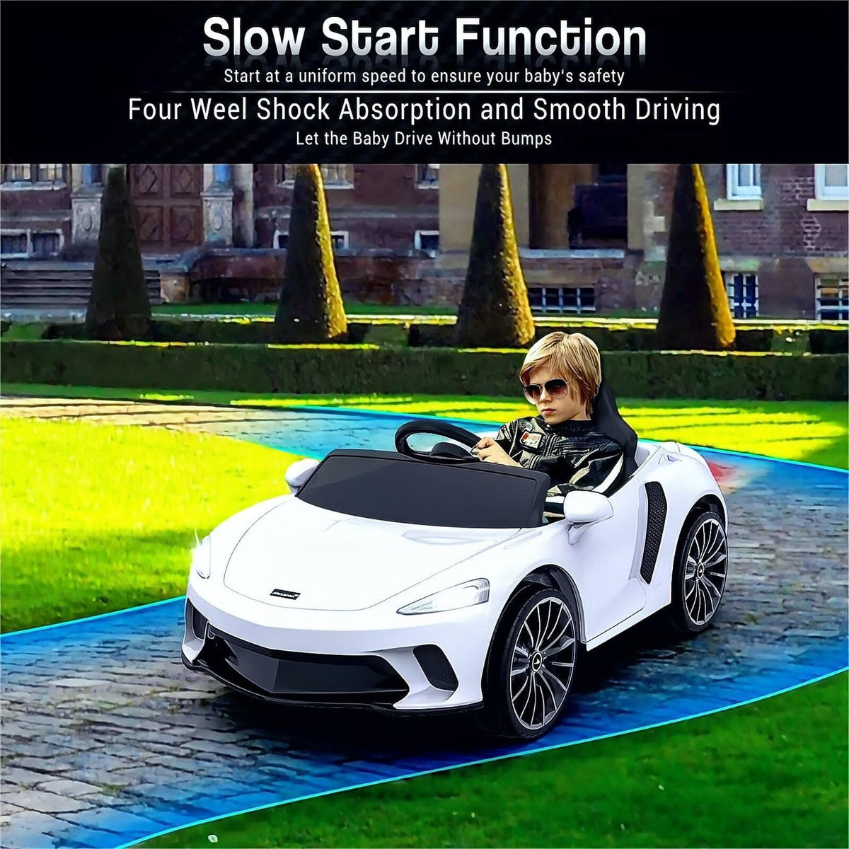 Licensed Electric Ride-On Toy Car for Kids with Remote Control and LED Headlights