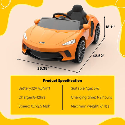Licensed Electric Ride-On Toy Car for Kids with Remote Control and LED Headlights