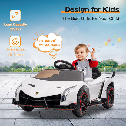 Licensed Lamborghini 2-Seater Electric Ride On Car for Kids with Remote Control - 12V US Version