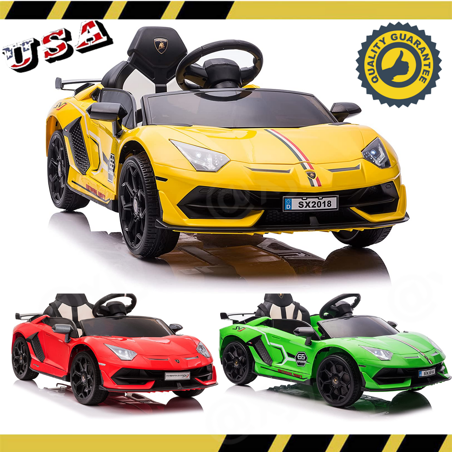 Licensed Lamborghini Aventador Battery Powered Ride-On Car for Kids - 12V Toy Gift