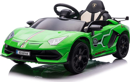 12V Licensed Lamborghini Aventador Ride-On Car with Hydraulic Doors for Kids