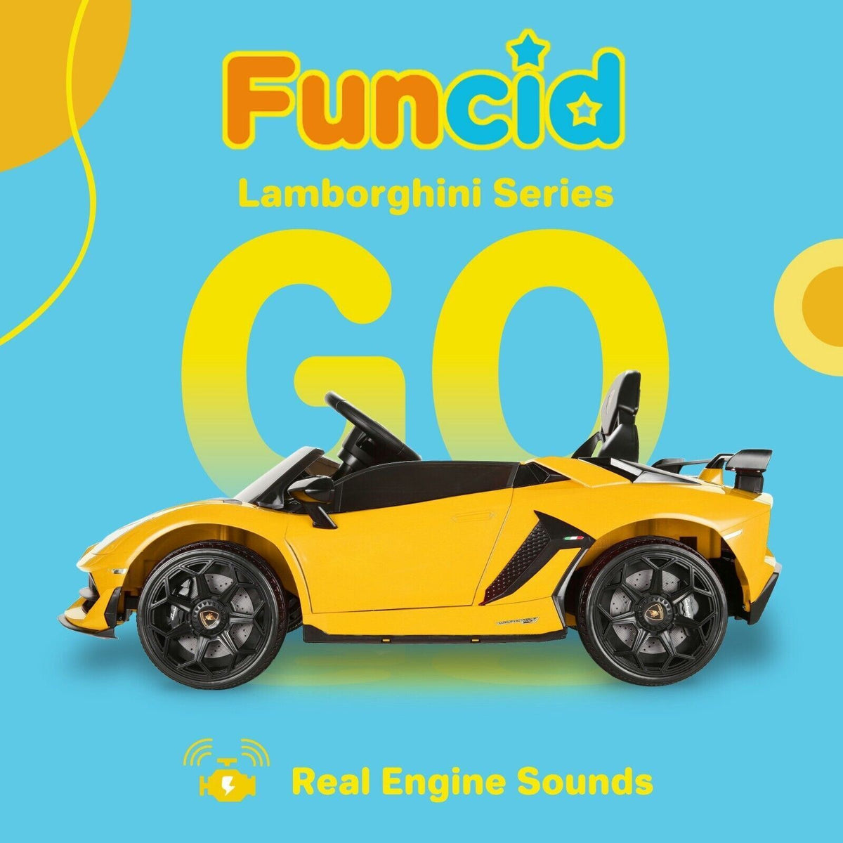 Licensed Lamborghini Aventador Electric Ride-On Car for Kids with Remote Control - 12V