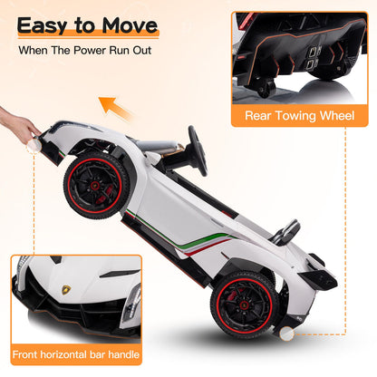 Licensed Lamborghini Veneno 12V Electric Ride-On Car for Kids with Remote Control