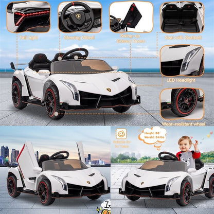Licensed Lamborghini Electric Ride-On Car for Kids with Remote Control - 12V Vehicle Toy