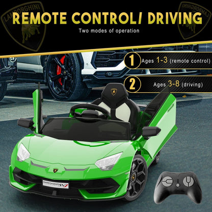Licensed Lamborghini Kids Ride On Sports Car with Remote Control - 12V Electric Gift