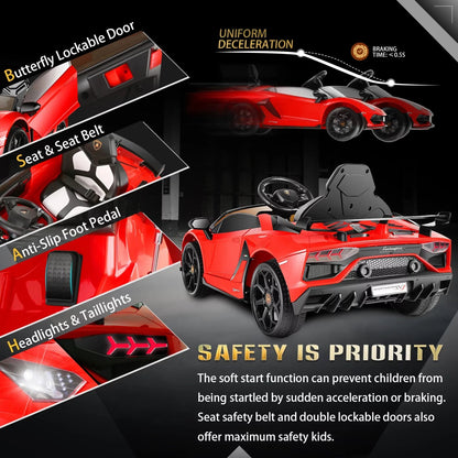 Electric Lamborghini Sian Ride On Car for Kids with Remote Control, MP3, AUX, and USB