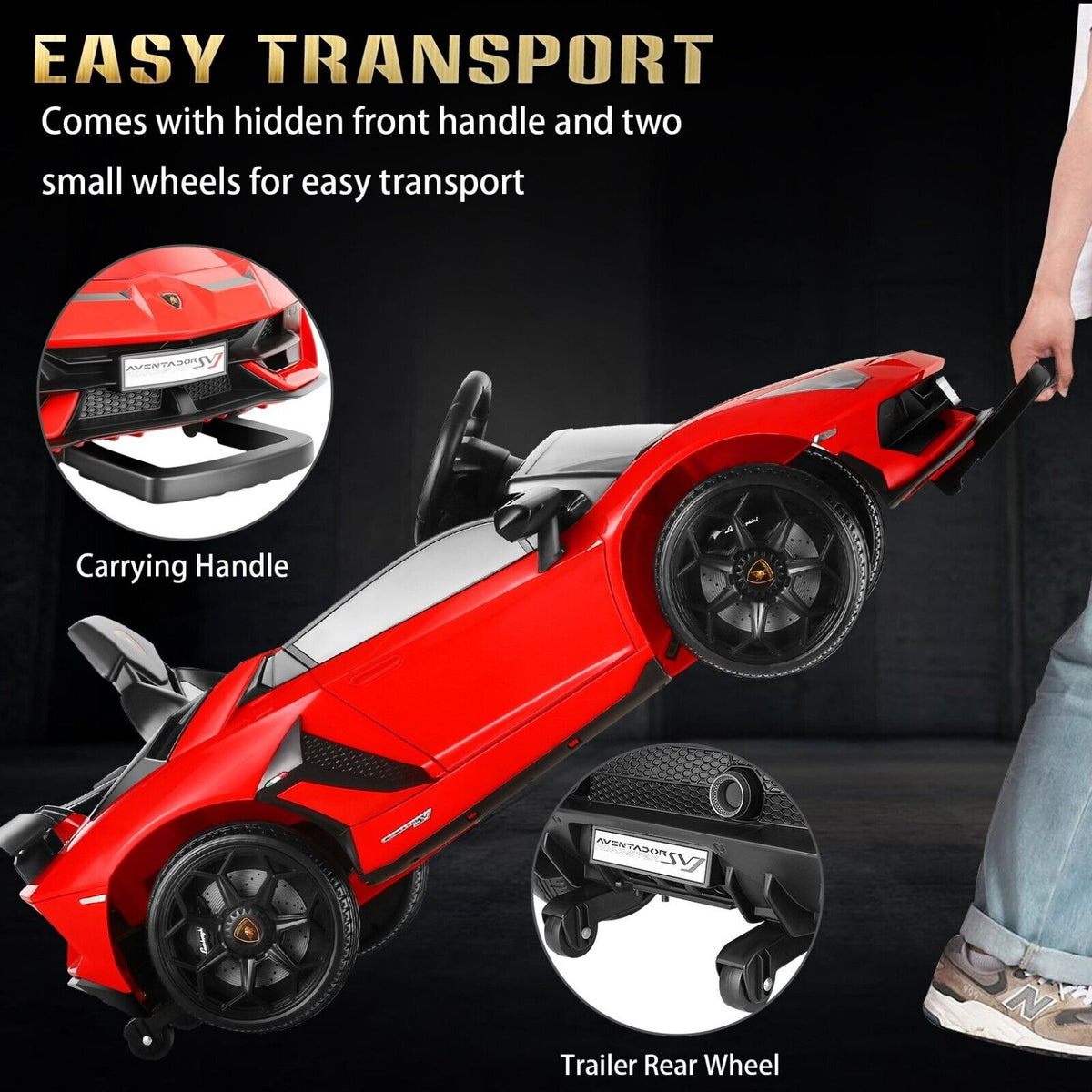 Electric Lamborghini Sian Ride On Car for Kids with Remote Control, MP3, AUX, and USB