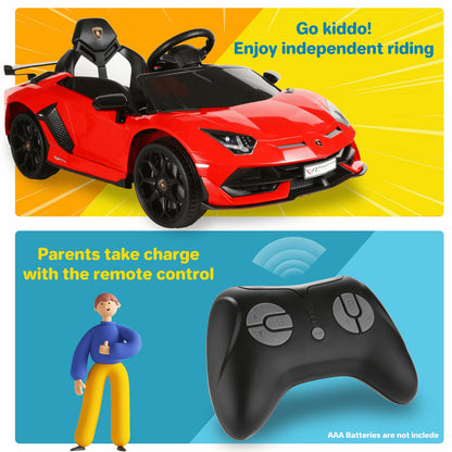 12V Lamborghini Kids Ride On Sports Car with Remote Control - Battery Powered Toy
