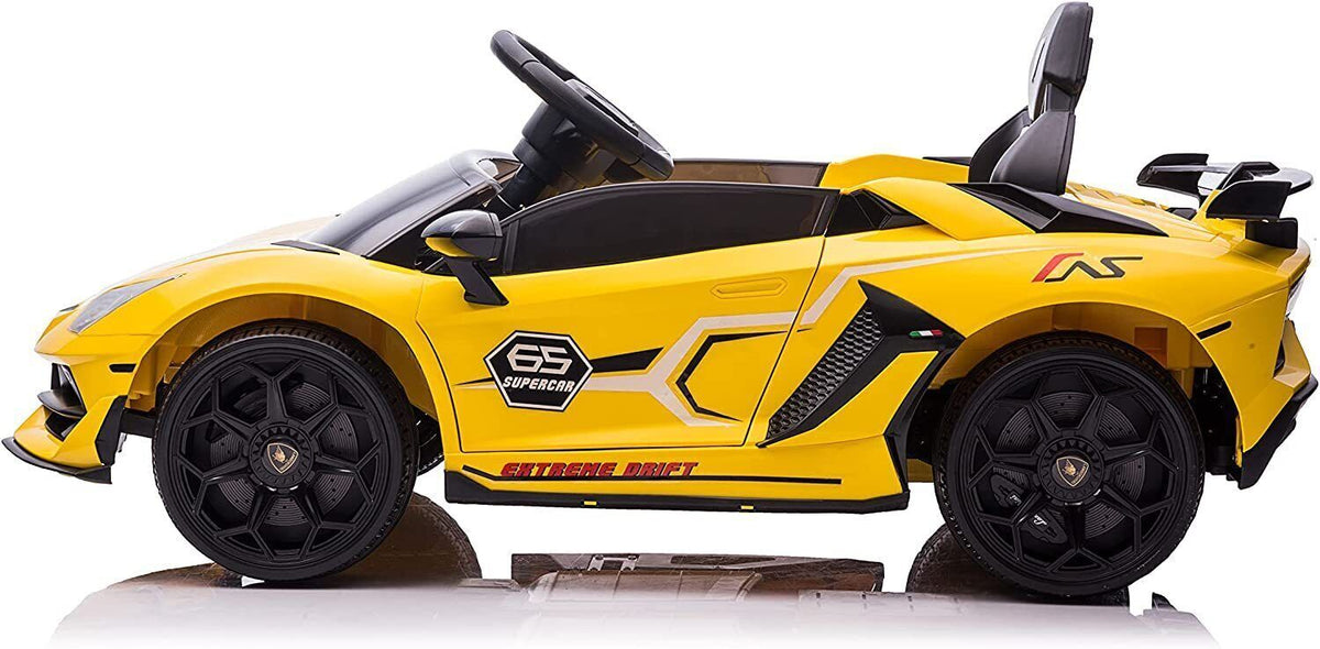Licensed Lamborghini Ride-On Car Toy with Hydraulic Door and 3-Speed Function - 2x35W Motor, 12V Battery