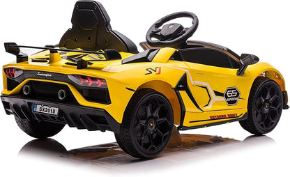 Licensed Lamborghini Ride-On Car Toy with Hydraulic Door and 3-Speed Function - 2x35W Motor, 12V Battery
