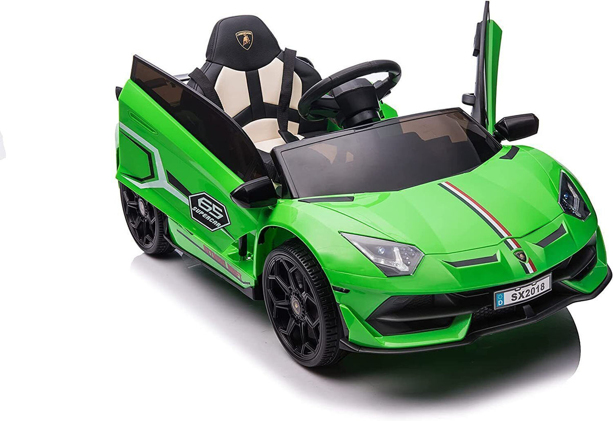 Licensed Lamborghini Ride-On Car Toy with Hydraulic Door and 3-Speed Function - 2x35W Motor, 12V Battery