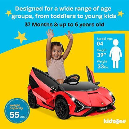 Licensed Lamborghini Sian Roadster 12V Electric Ride-On Toy Car for Kids