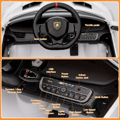 Licensed 12V Lamborghini 2-Seater Ride On Car for Kids - Electric Vehicle Gift