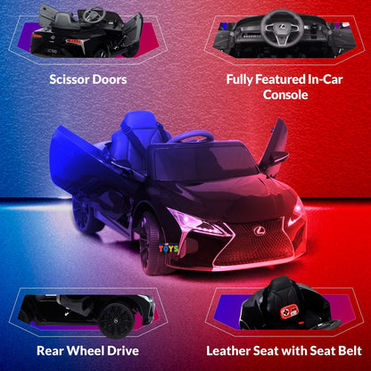 Licensed Lexus 12V Battery Ride-On Car for Kids with Remote Control, Music, and Multiple Color Options