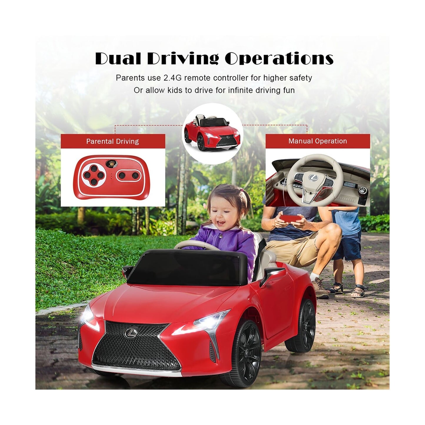 Licensed Lexus LC500 12V Electric Ride-On Car with Remote Control for Kids