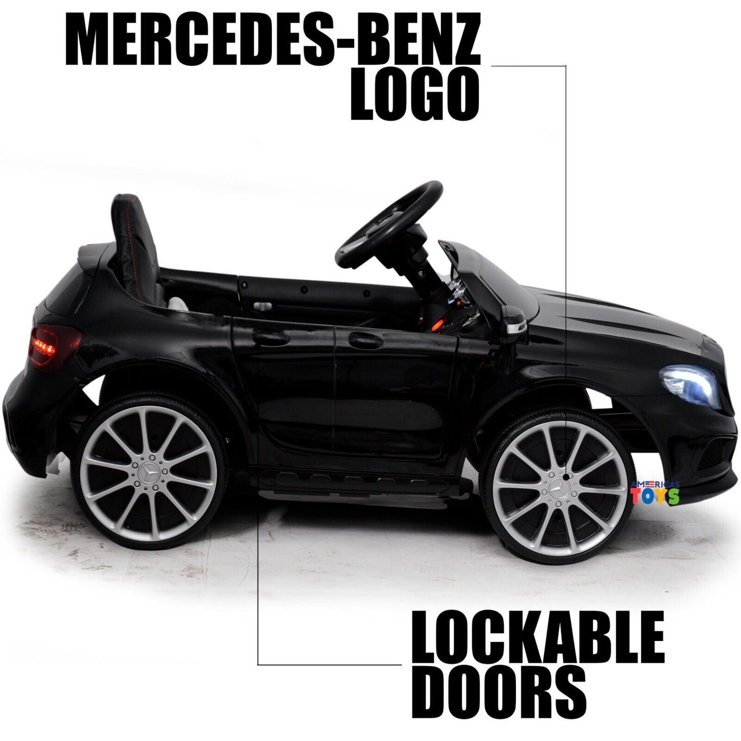 Licensed Mercedes-Benz 12V Kids Ride On Car with R/C and MP3 Music - Available in Multiple Colors