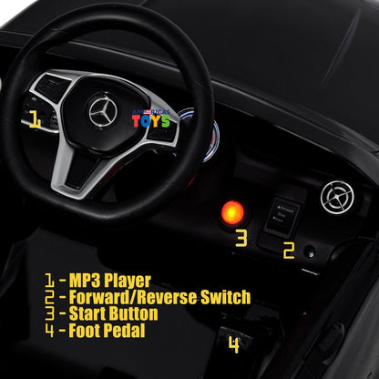 Licensed Mercedes-Benz 12V Kids Ride On Car with R/C and MP3 Music - Available in Multiple Colors