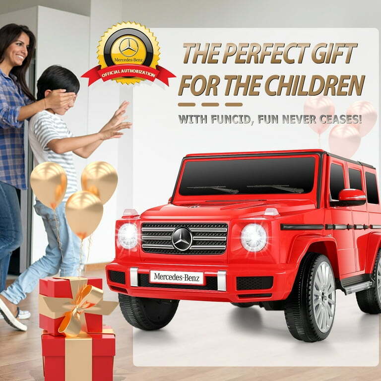 Licensed Mercedes-Benz 12V Ride On Car for Kids with Remote Control and LED Lights - 3 Speed Options