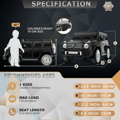 Licensed 4WD Mercedes-Benz Ride On Car for Kids with Remote Control and LED Lights