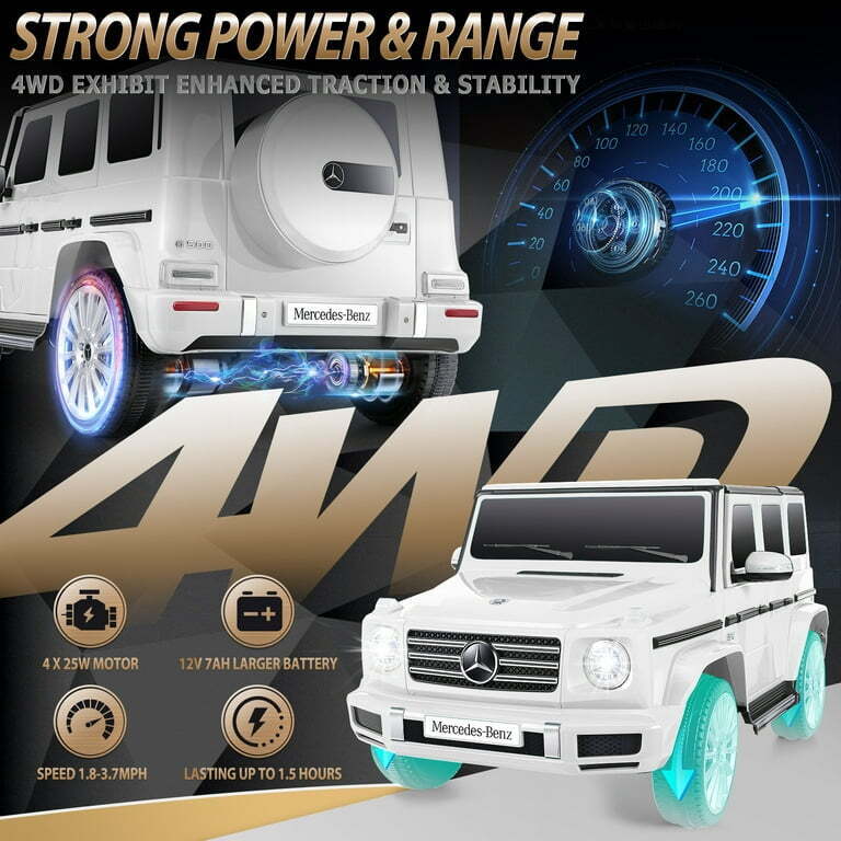 Licensed Mercedes-Benz 4-Wheel Ride-On Car for Kids with Remote Control and LED Lights