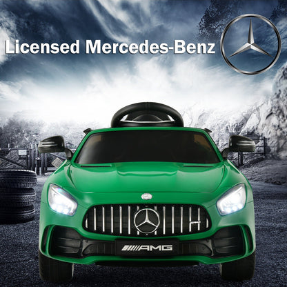 Licensed Mercedes Benz AMG GTR 12V Kids Ride On Car with Remote Control and MP3 Player - Green