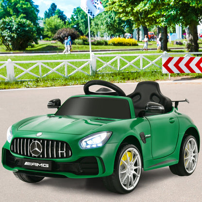 Licensed Mercedes Benz AMG GTR 12V Ride On Car for Kids with MP3 Player and Remote Control - Green