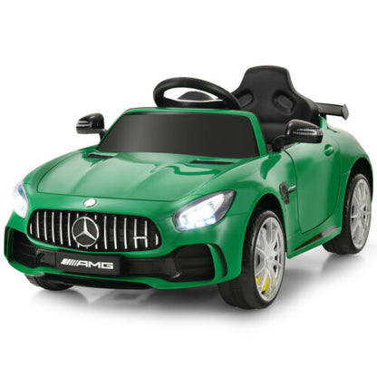 Licensed Mercedes Benz AMG GTR 12V Ride On Car with Remote Control & MP3 Player for Kids - Green