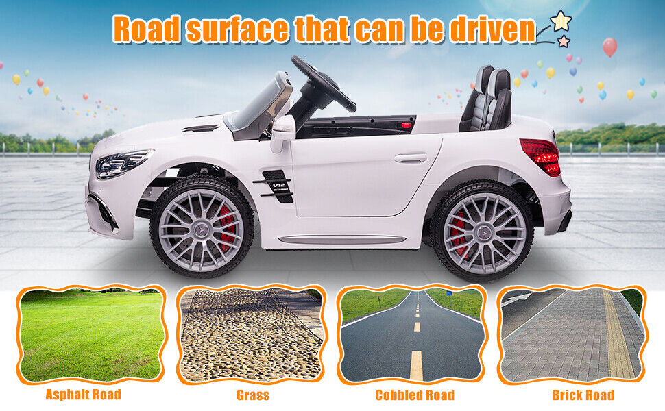 Licensed Mercedes Benz AMG SL65 Electric Ride-On Car for Kids with Remote Control - 12V USA Edition
