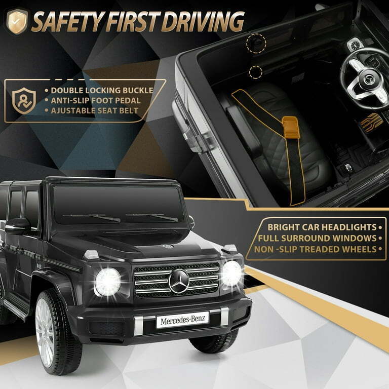 Licensed Mercedes-Benz G500 12V Ride-On Car with Remote Control and AUX/USB Connectivity for Kids