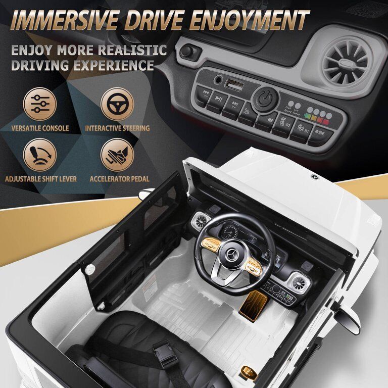 Licensed Mercedes-Benz G500 12V Ride-On Car with Remote Control and AUX/USB Connectivity for Kids