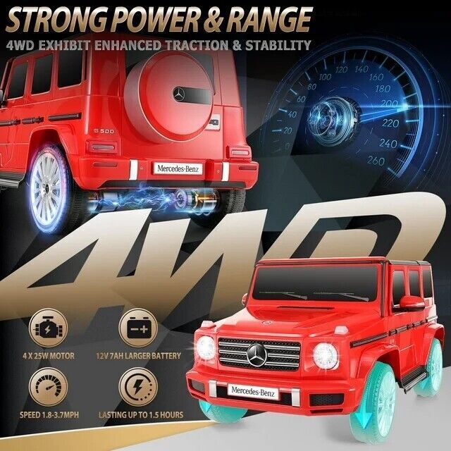 Licensed Mercedes-Benz G500 4WD Kids Ride-On Car with Remote Control & USB