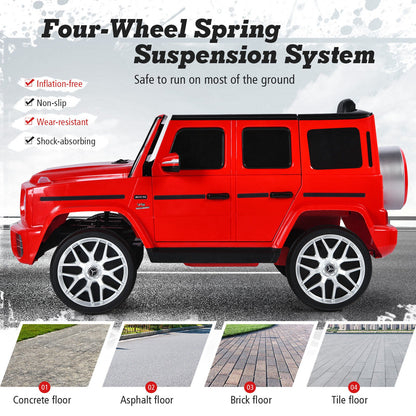 Licensed Mercedes-Benz G63 12V Kids Ride On Car with Music & Remote Control - Red
