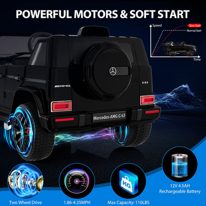 Licensed Mercedes-Benz G63 Electric Ride-On Car for Kids - 12V Battery Powered Vehicle