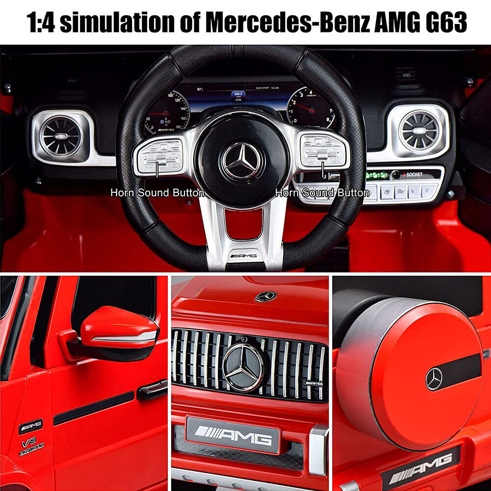 Licensed Mercedes-Benz G63 Electric Ride-On Car for Kids with Remote Control - 12V