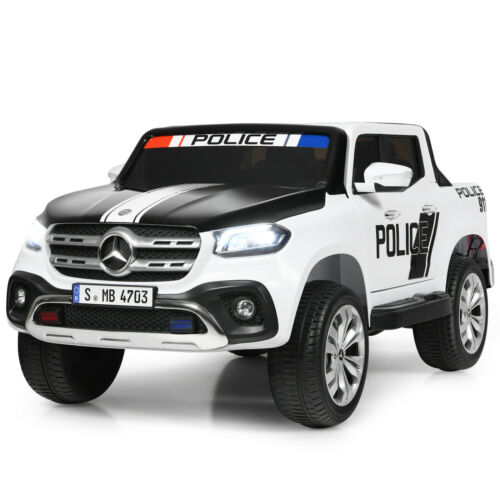 Licensed Mercedes Benz X Class RC 2-Seater Kids Police Car with Trunk - 12V